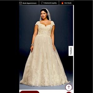 Never worn 18w beautiful wedding dress. In original packaging with tags.